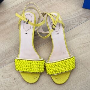 Fendi beaded yellow wedge